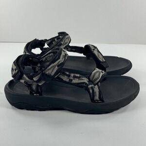 Teva Hurricane XLT2 Kids Sandals Black Grey Geometric S/N 1019390Y Size 2 US